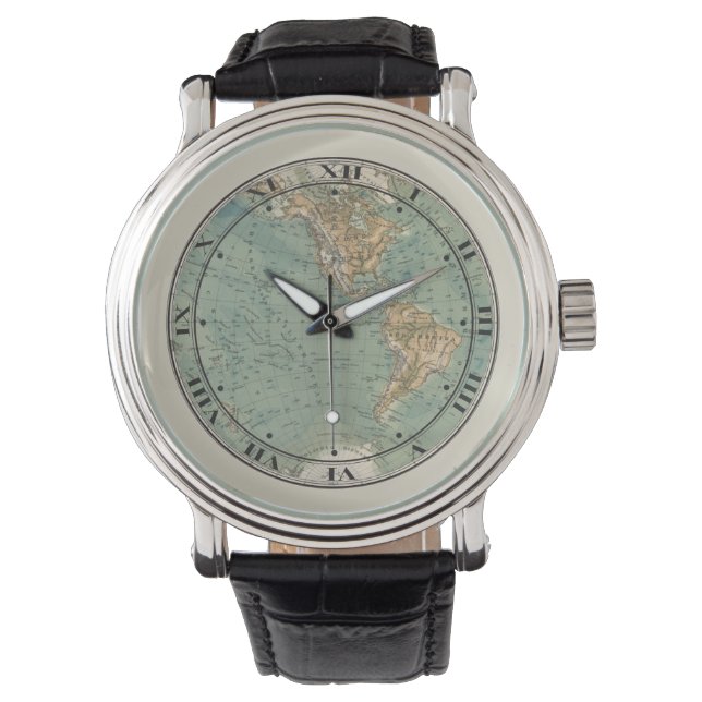 World Map Wrist Watch Armbandsur (Framsida)