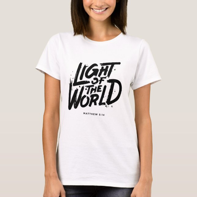 World Matthew 5:14 T Shirt (Framsida)