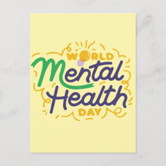 World Mental Health Day Inspirational Typography Vykort