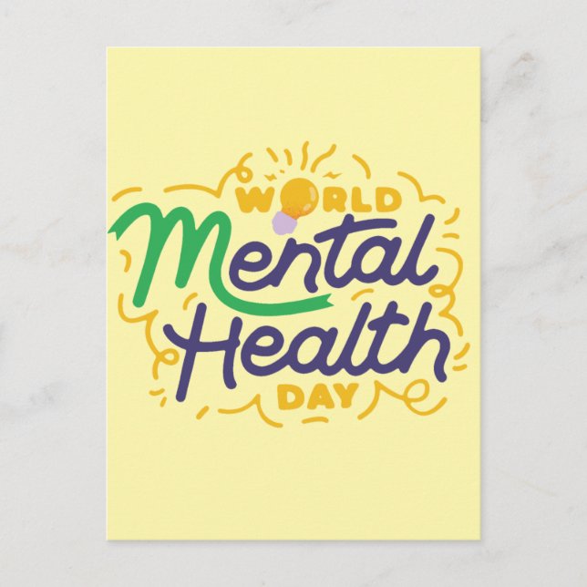World Mental Health Day Inspirational Typography Vykort (Framsida)
