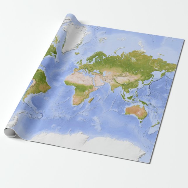 World Mercator Karta Presentpapper (Utrullad)