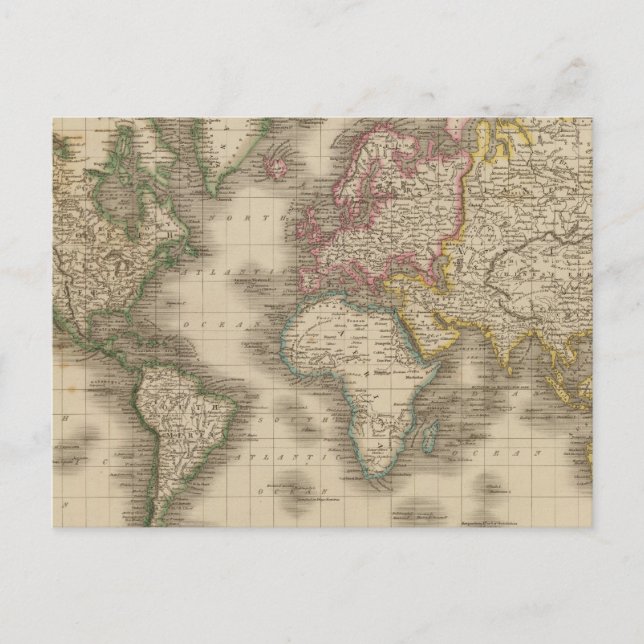 World, Mercators projektion 2 Vykort (Framsida)