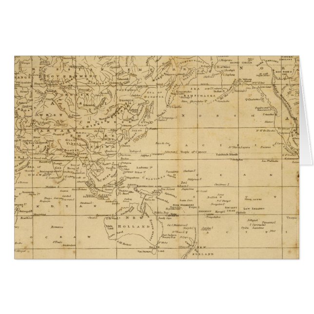 World Mercators projektion Hälsningskort (Framsidan Horizontal)