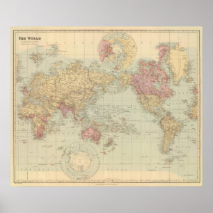 World Mercators projektion Poster