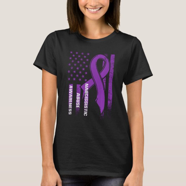 World Narcissistic Abuse Awareness US Flagga Survi T Shirt (Framsida)