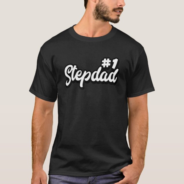 World No 1 Stepdad Retro Father's Day Best Stepdad T Shirt (Framsida)
