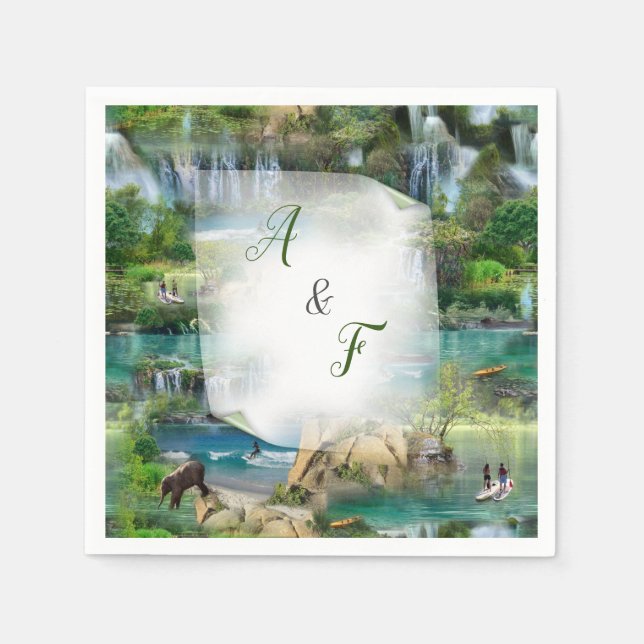 World Ocans & Rivers, Sjöar & Sport Activities Pappersservett (Framsidan)