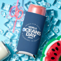 World Oceans Day Blue Stylized Earth Vinkarare