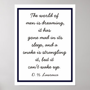 World of Dreaming - D.H. Lawrence citat -print Poster