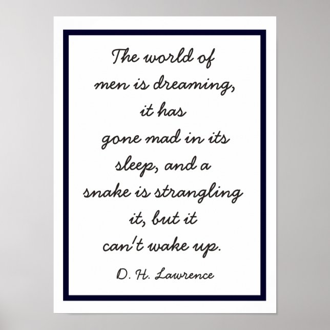 World of Dreaming - D.H. Lawrence citat -print Poster (Framsidan)
