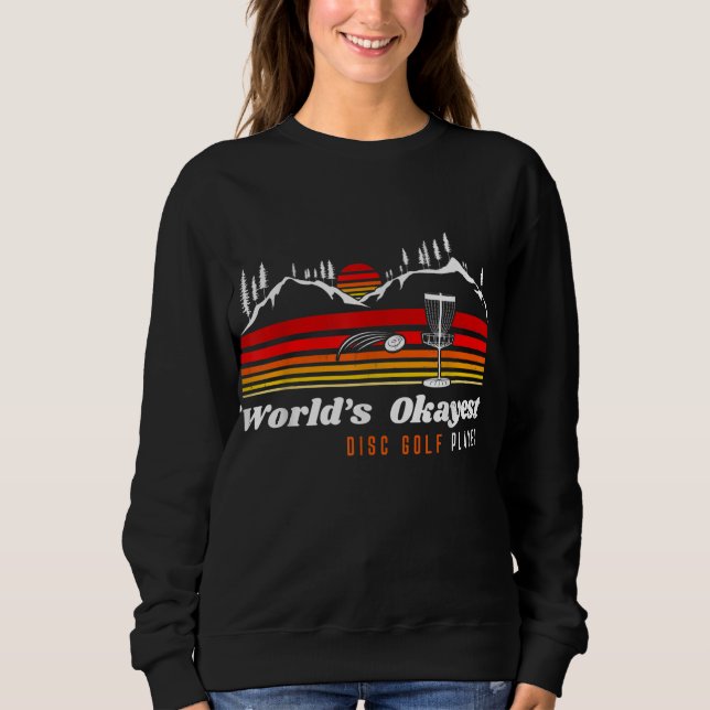 World Okayest Disk Golf Player Funny Frisbee Vinta T Shirt (Framsida)