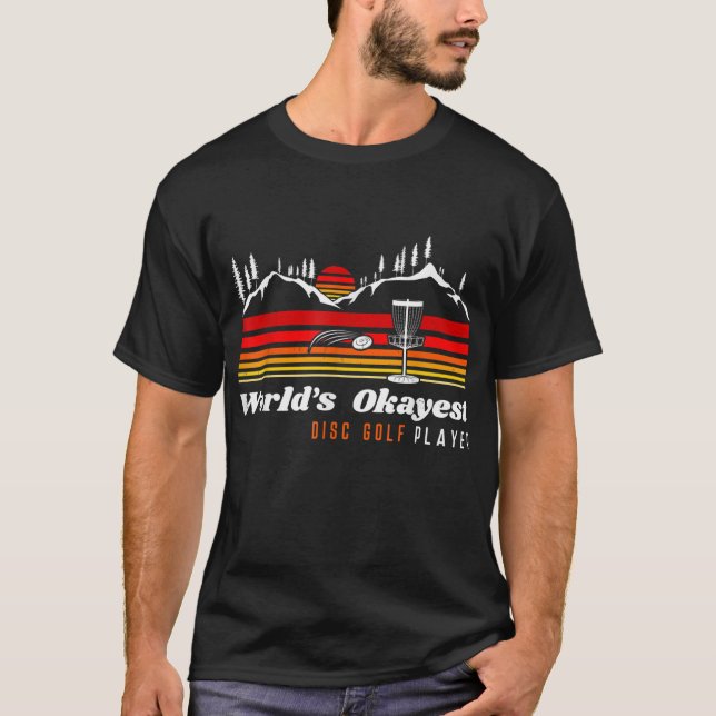 World Okayest Disk Golf Player Funny Frisbee Vinta T Shirt (Framsida)