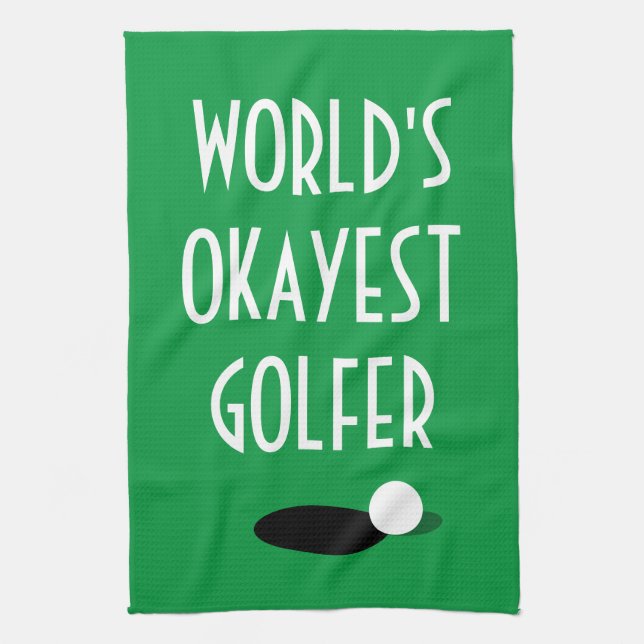 World Okayest Golfer kökshandduk för golf älskare (Vertikal)