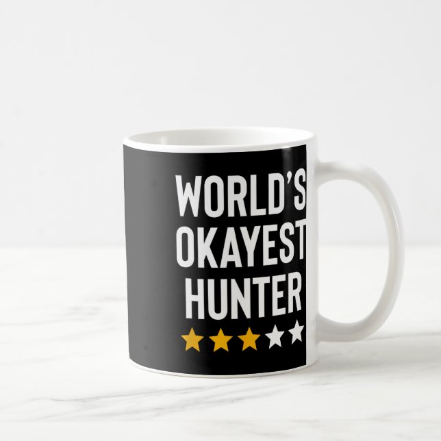 World Okayest Hunter Funny Hunter Pappa Fars dag Kaffemugg (Höger)