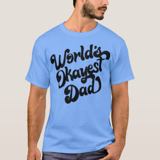 World Okayest Pappa Retro Faded Stil Design Black T Shirt