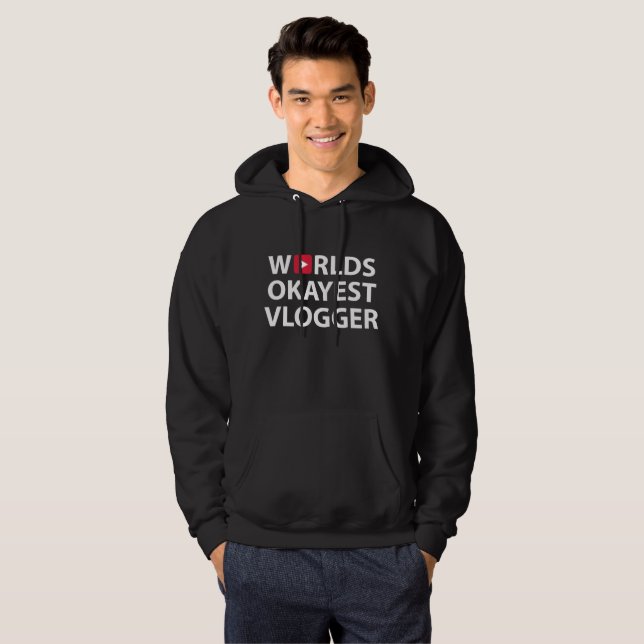 World Okayest Vlogger Hoodie (Hel framsida)