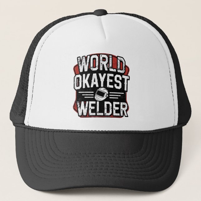 World Okayest Welder Retro Distress Welder Keps (Framsida)