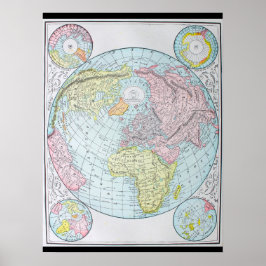 World on a Polar Projection (1892) Poster