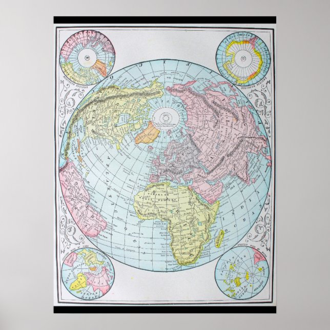 World on a Polar Projection (1892) Poster (Framsidan)