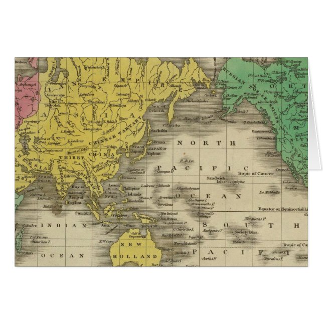 World on Mercator's Projection Hälsningskort (Framsidan Horizontal)