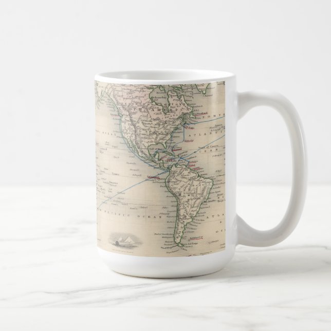 World on Mercator's Projection Kaffemugg (Höger)