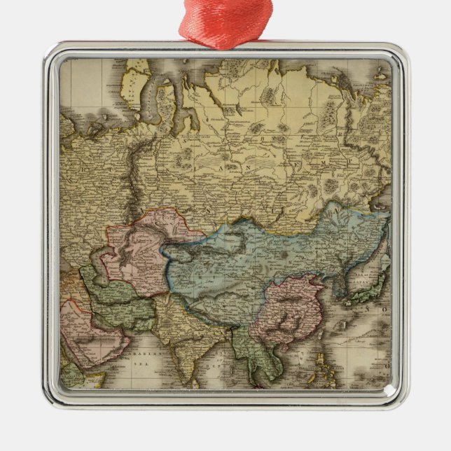 World on Mercator's projection, östra part Julgransprydnad Metall (Framsidan)