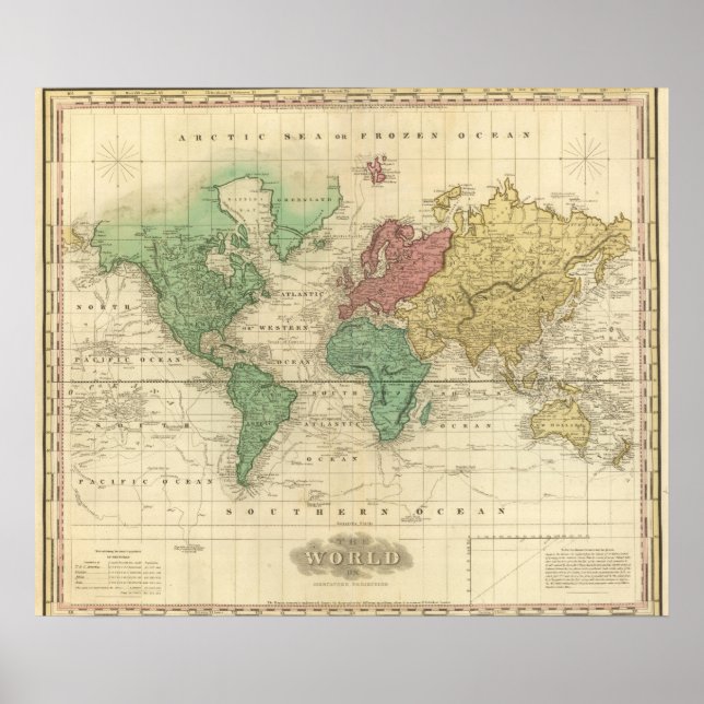 World on Mercators Projection Poster (Framsidan)