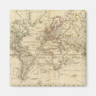 World on Mercators projektion Magnet
