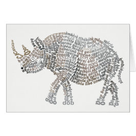 World Ord African Rhino Card OBS Kort