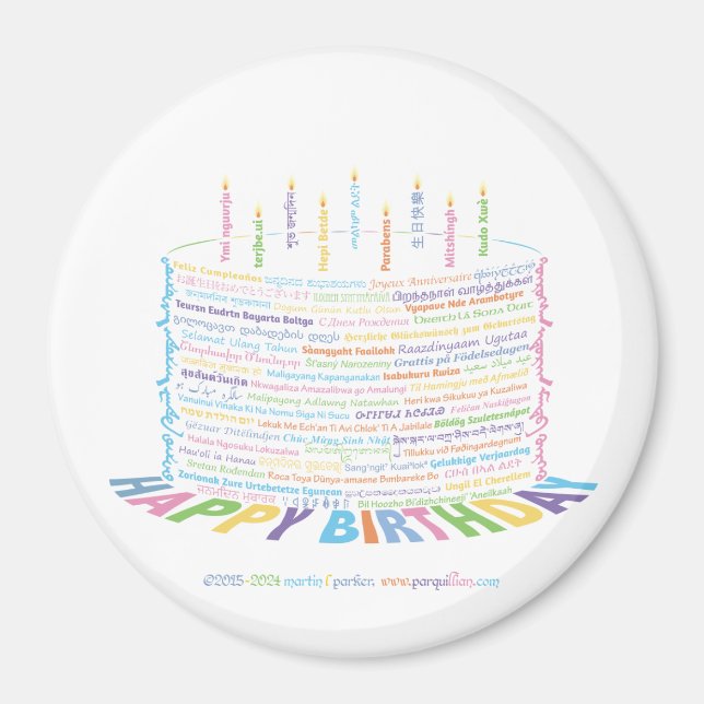 World Ord Birthday Cake Magnet (Framsidan)