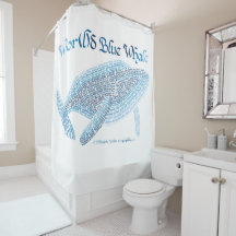 World Ord Blue Whale Shower Curtain