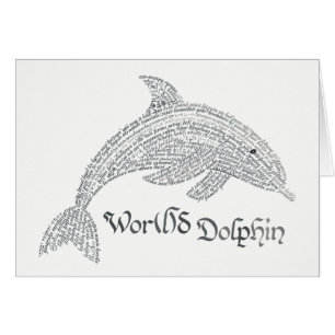 World Ord Dolphin Card - med rubrik OBS Kort