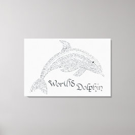 World Ord Dolphin Kanvastryck - med titel