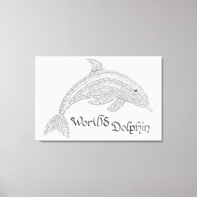 World Ord Dolphin Kanvastryck - med titel (Framsida)