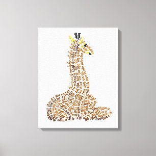 World Ord Giraffe Kanvastryck