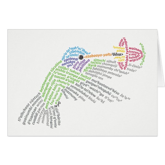 World Ord Hummingbird Card OBS Kort (Framsidan Horizontal)