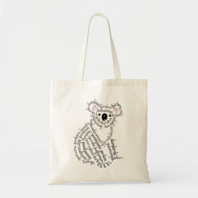 World Ord Koala Tote Bag Tygkasse (Framsidan)