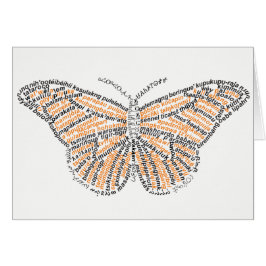 World Ord Monarch Butterfly Card OBS Kort