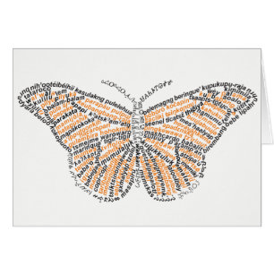 World Ord Monarch Butterfly Card OBS Kort