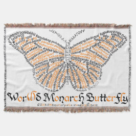 World Ord Monarch Butterfly Throw Blanket Filt