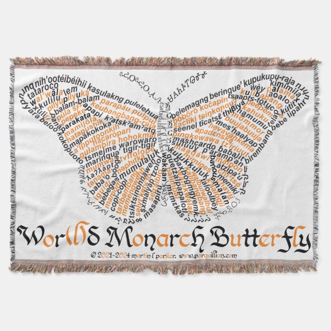 World Ord Monarch Butterfly Throw Blanket Filt (Framsidan)