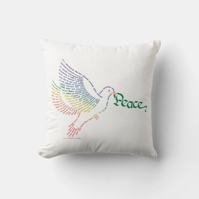 World Ord Peace Dove Pillow Kudde (Framsida)
