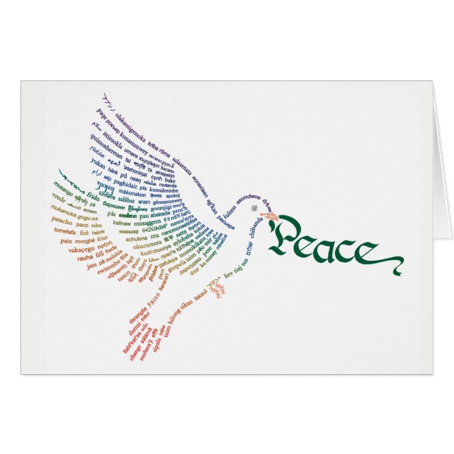 World Ord Peace Doves Card OBS Kort (Framsidan Horizontal)