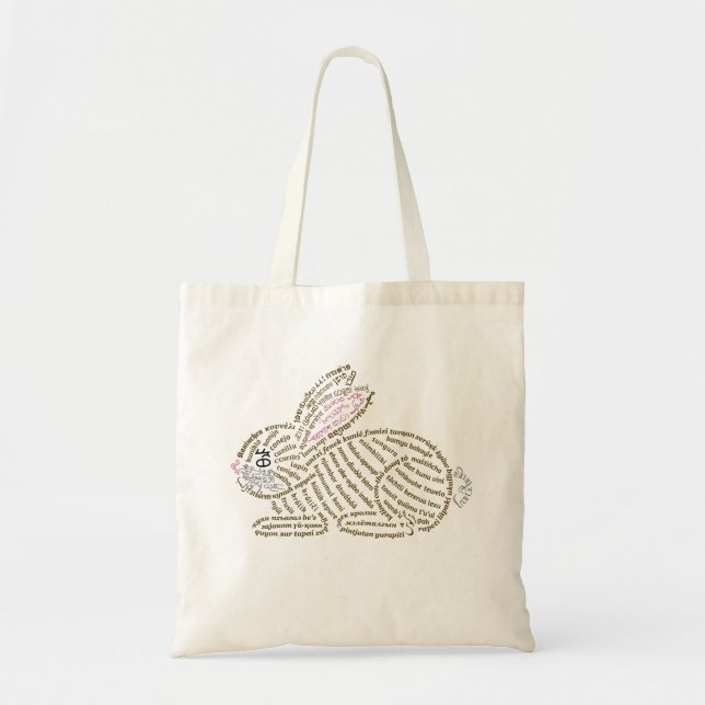 World Ord Rabbit Tote Bag Tygkasse (Framsidan)