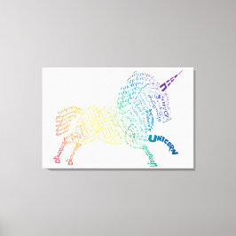 World Ord Rainbow Unicorn Kanvastryck