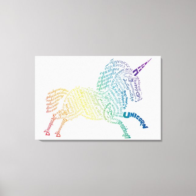 World Ord Rainbow Unicorn Kanvastryck (Framsida)