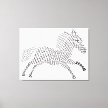 World Ord Zebra Kanvastryck