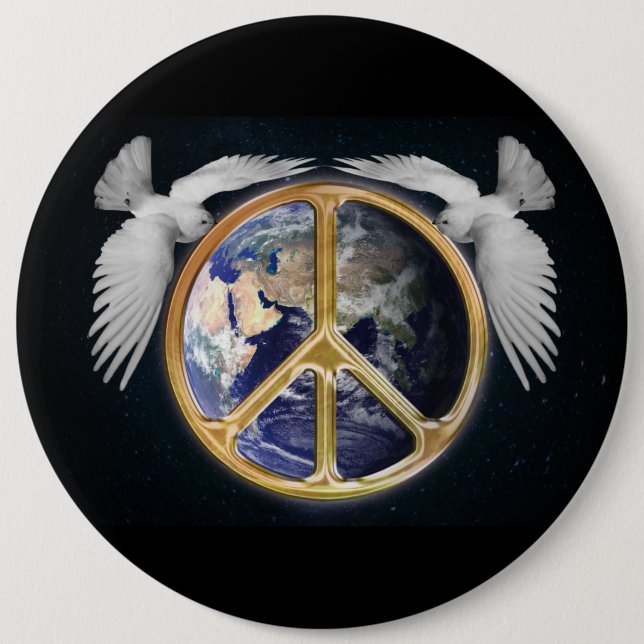 World Peace and Doves Button Knapp (Framsida)