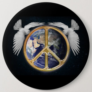 World Peace and Doves Button Knapp