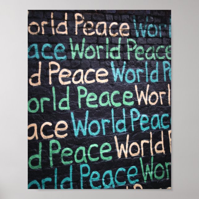 World Peace Colorful Kärlek fredskänsla Poster (Framsidan)